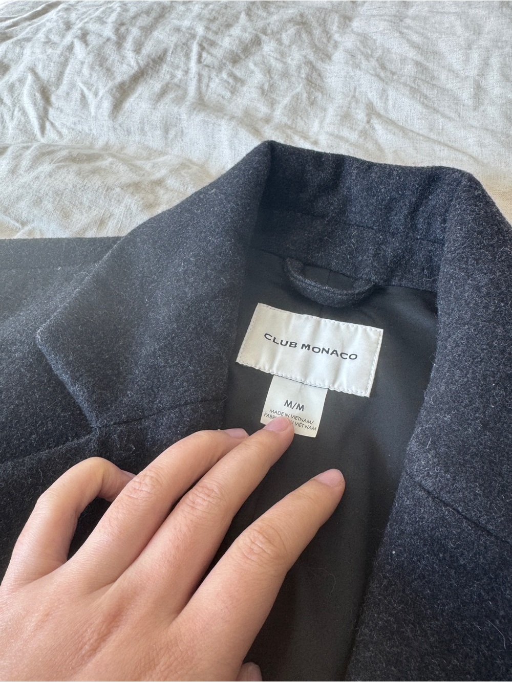 Club Monaco Dark Grey Wool Coat - Picture 3 of 6